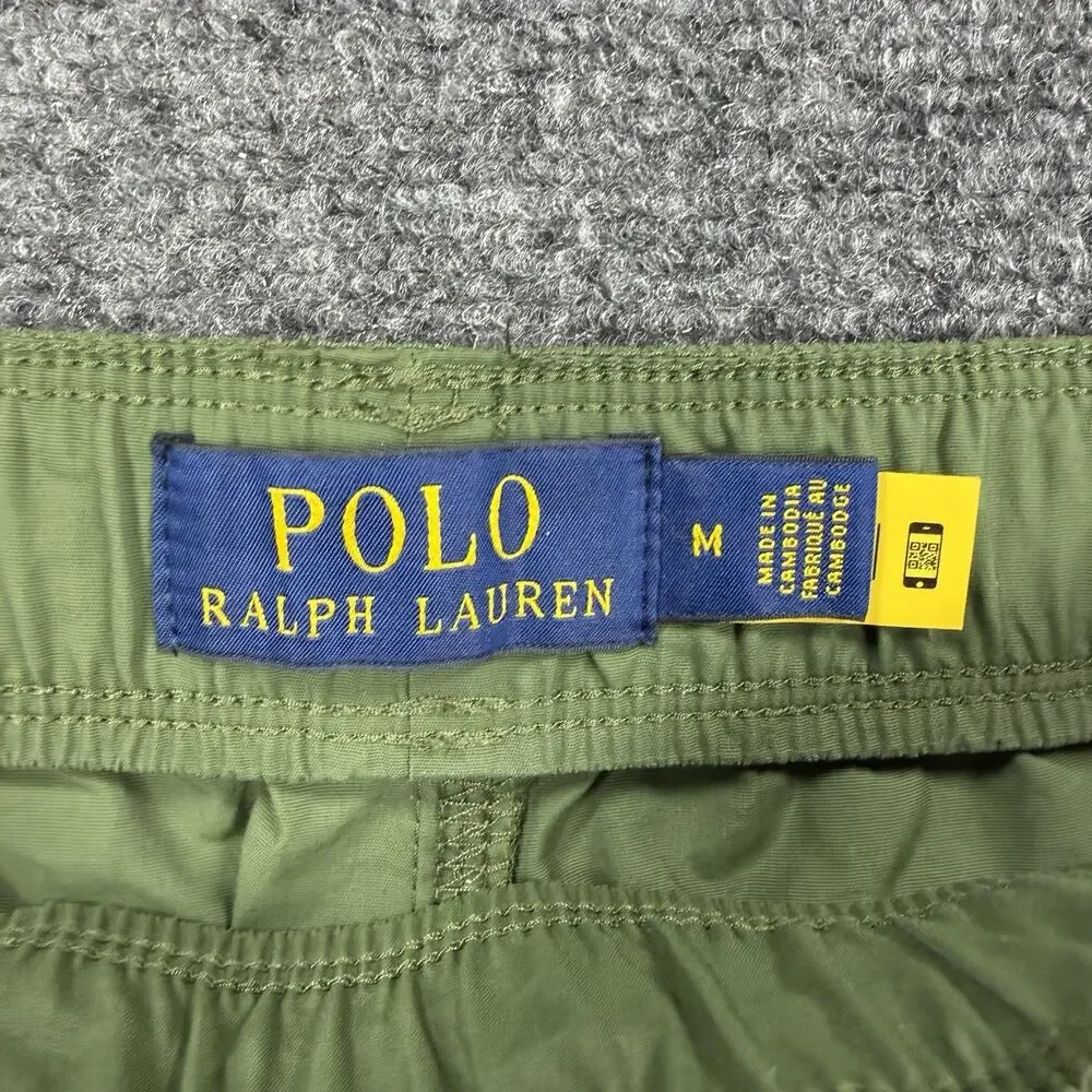 Polo Ralph Lauren Men’s Medium Green Belted Hiking Utility Trail Shorts Nylon